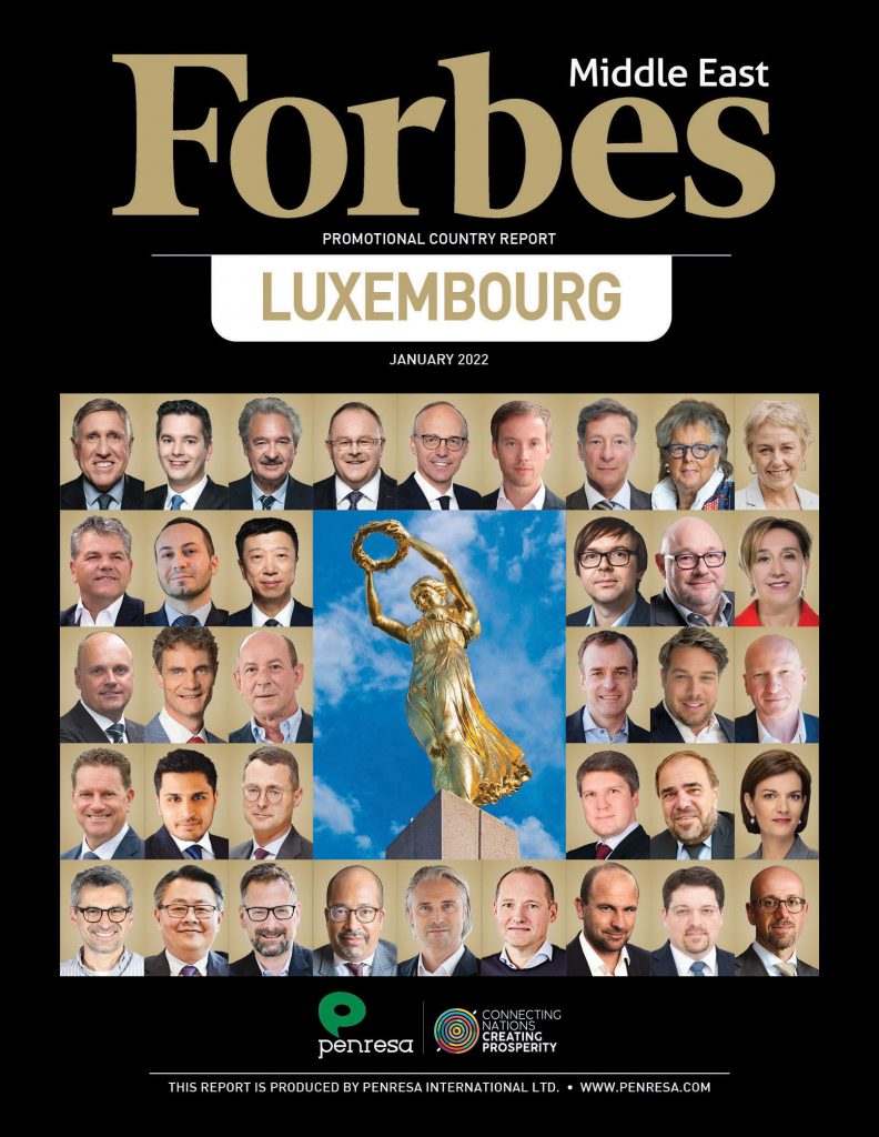 Couverture du rapport Forbes Middle East sur l'industrie luxembourgeoise 2022